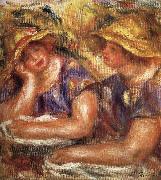 Pierre Renoir Two Women in Blue Blouses oil painting